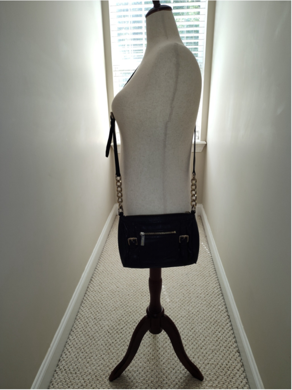 Women's Michael Kors Black Gold Crossbody Bag One Size